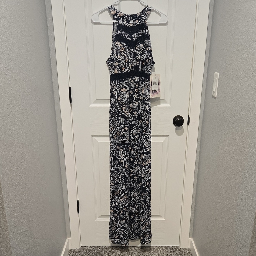 Honey and Rosie Navy and White Floral Maxi Dress